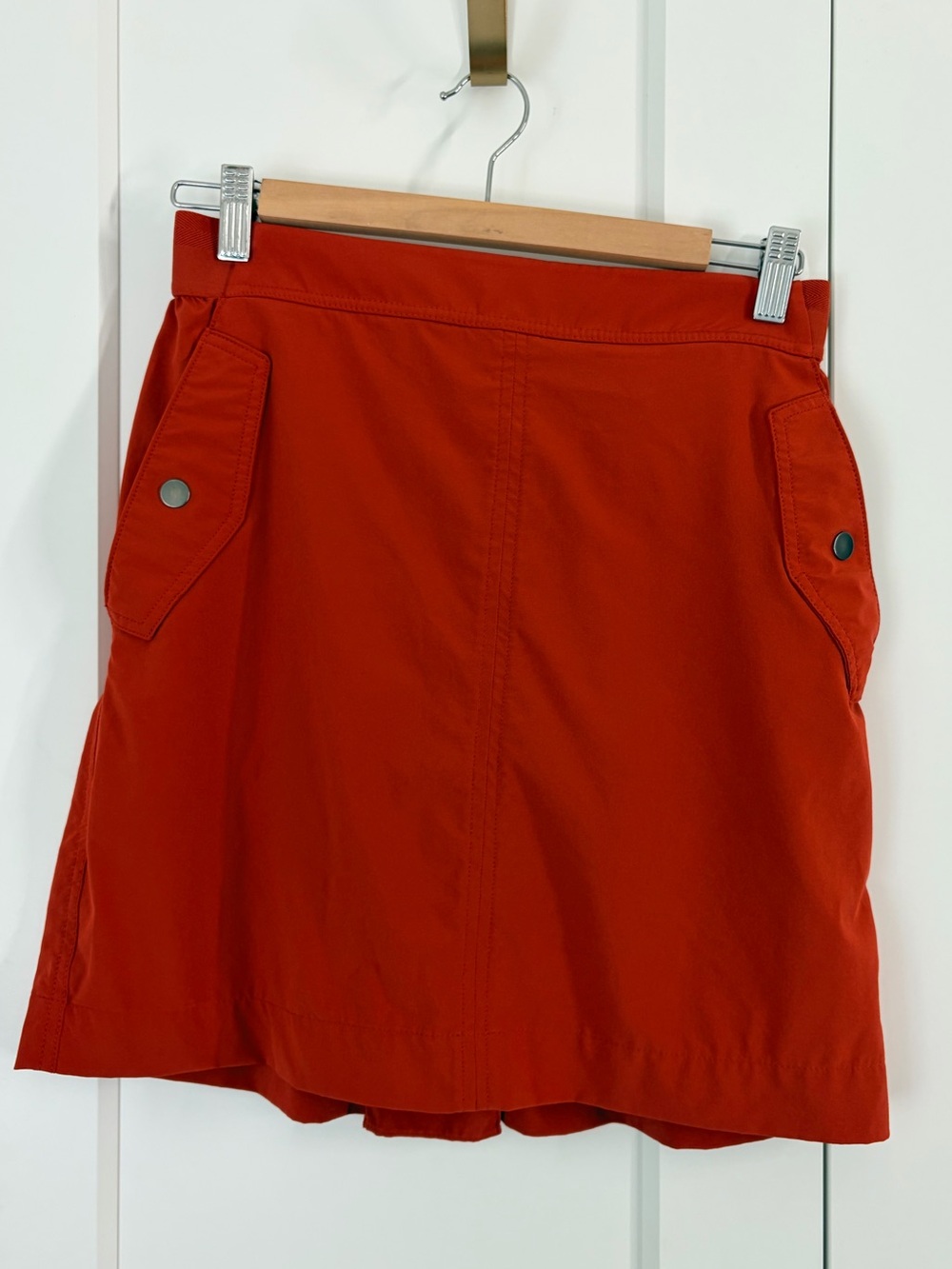 Athleta Rust-Red A-Line Skirt with Flap Pockets | 8